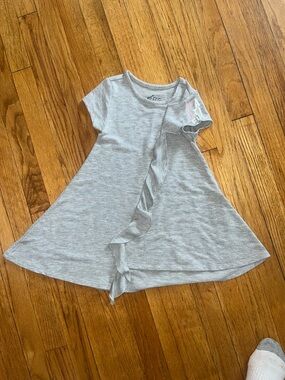 Afton Street Light Gray Ruffle Front Casual Dress